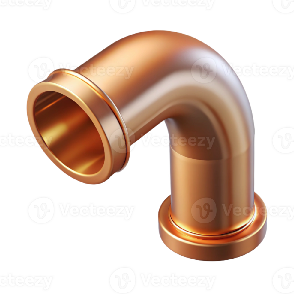 signature organic Ultra-detailed, photorealistic isolated cutout of a single, copper downspout elbow with Transparent Background luxury png