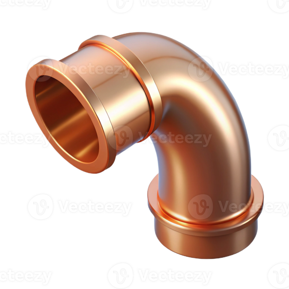 serene art deco Ultra-detailed, photorealistic isolated cutout of a single, copper downspout elbow with Transparent Background exclusive png
