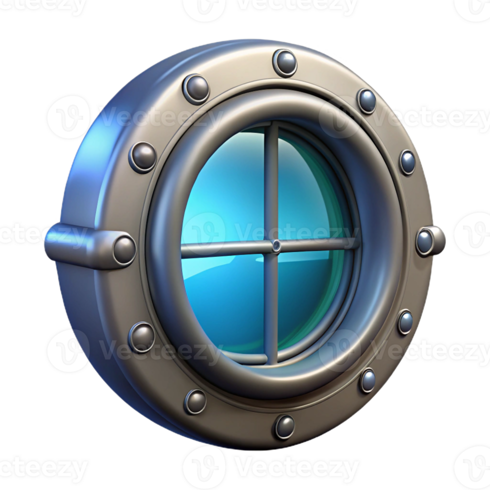 pristine tranquil vintage Spaceship window with reinforced glass and view port with Transparent Background top-tier png
