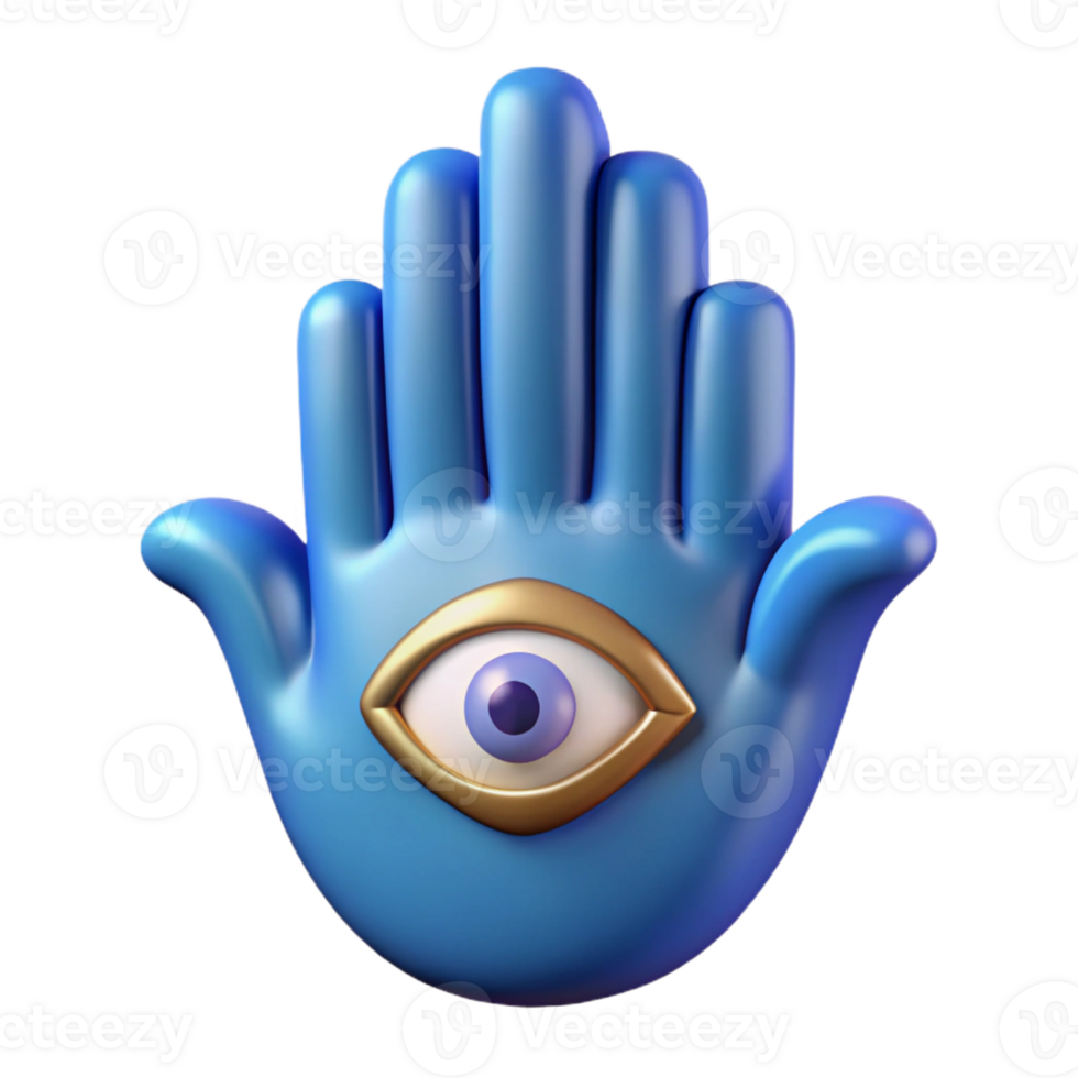 quintessential impressionist Hamsa Hand, protective amulet, with Transparent Background fine detail png