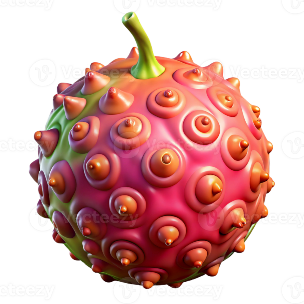 sought-after nordic Alien fruit with strange textures and vibrant colors with Transparent Background masterfully captured png