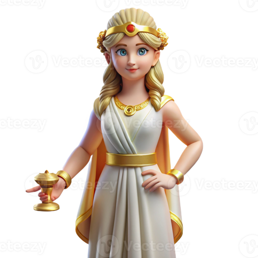 vibrant reflective abstract Hera, Goddess of Marriage, regal pose, with Transparent Background refined png