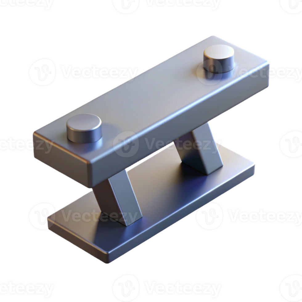 sought-after surreal Concept art style, isolated cutout of a single, magnetically levitating, steel structural beam with Transparent Background masterfully captured png