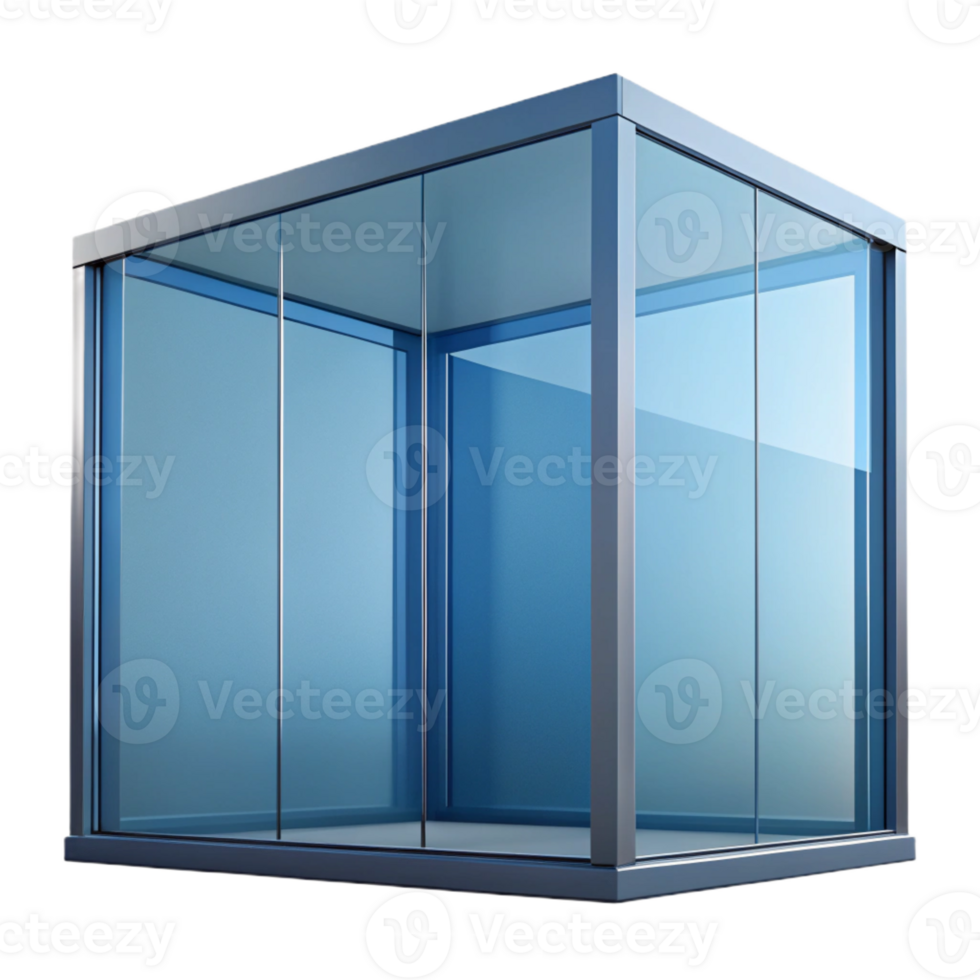 vibrant elegant Professional render, hyper-specific, isolated cutout of a single, glass curtain wall panel with Transparent Background high quality png