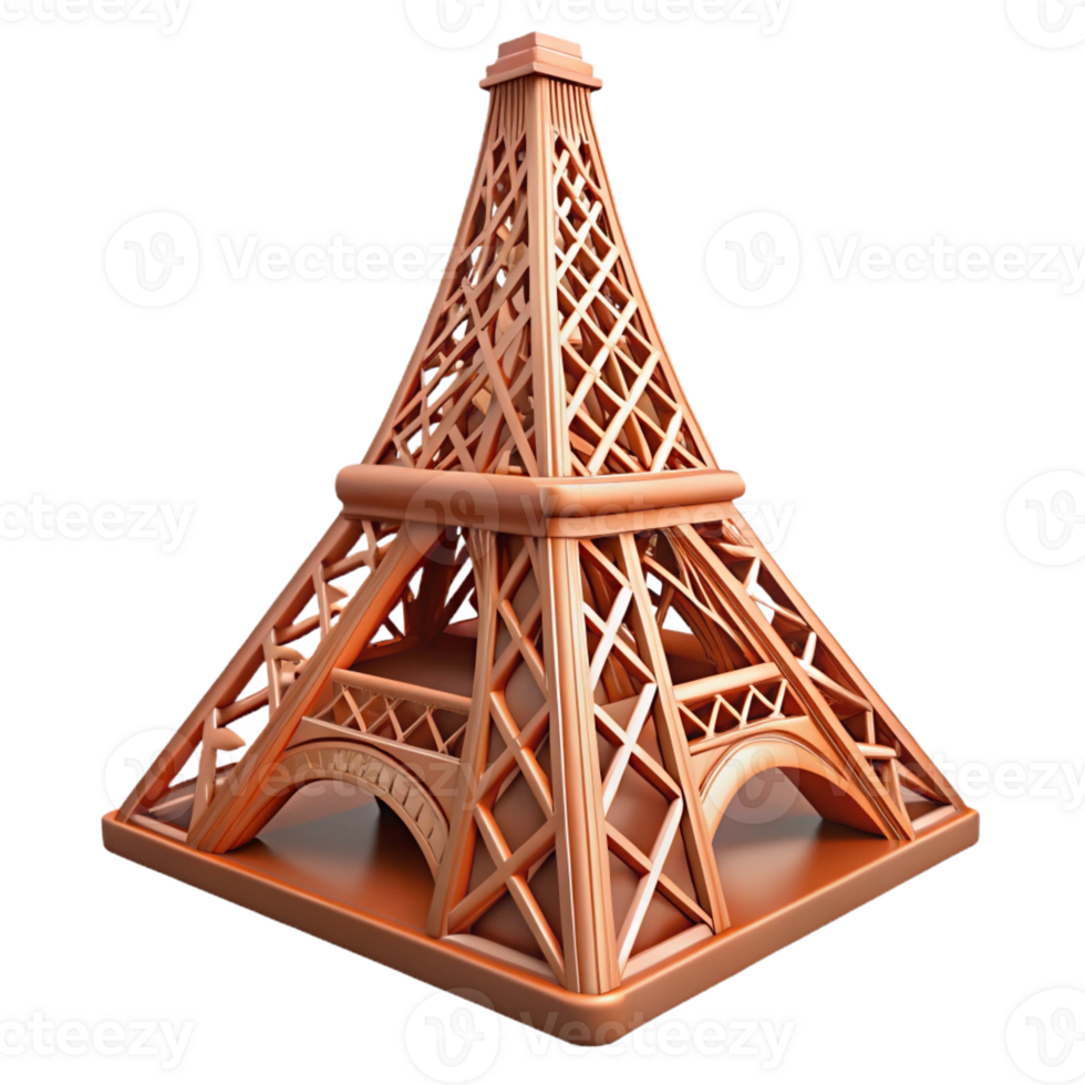 reflective wonderful Eiffel Tower lattice section, with Transparent Background precision png