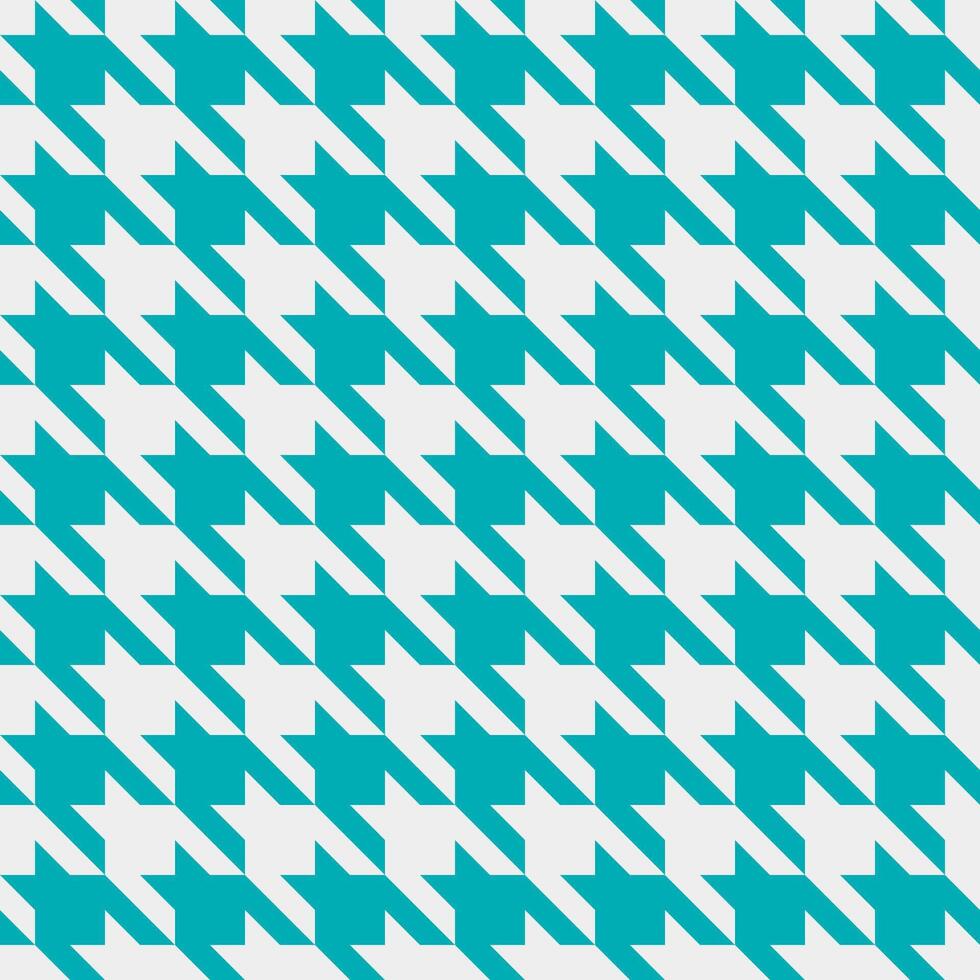Vibrant teal and white houndstooth pattern. Perfect for textile design, fashion, or website backgrounds. vector