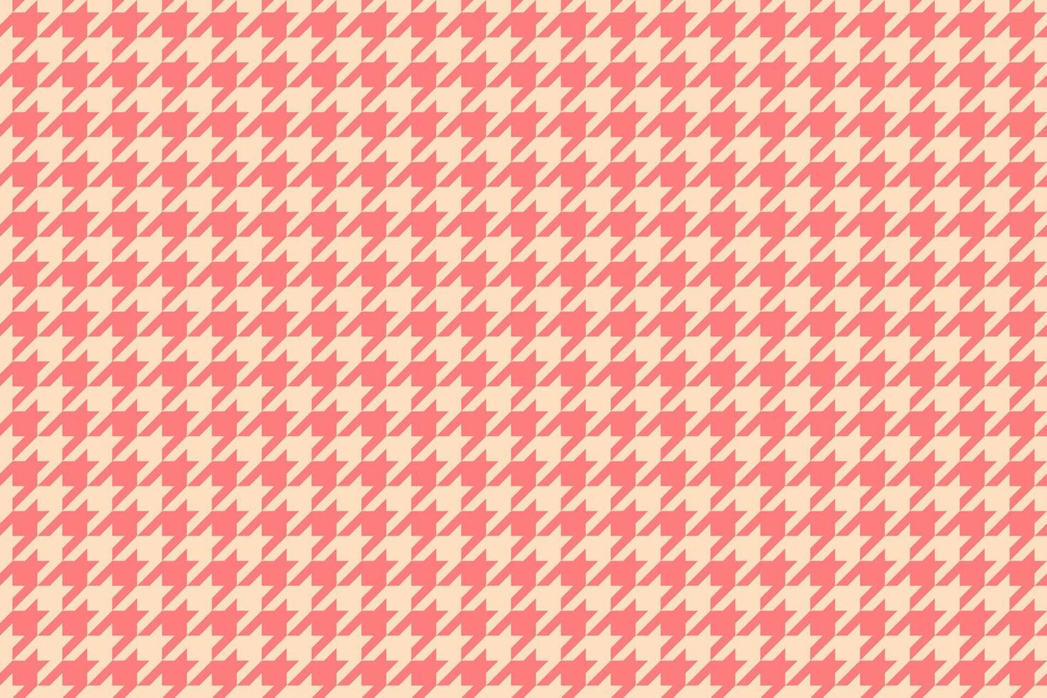 Elegant coral and cream houndstooth pattern. Perfect for textile design, fashion, website backgrounds, or any project needing a sophisticated, timeless texture. vector