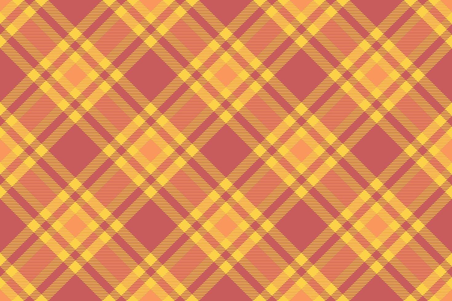 Attire texture fabric, gift pattern check textile. Detailed seamless tartan background plaid in indian red and yellow colors. vector