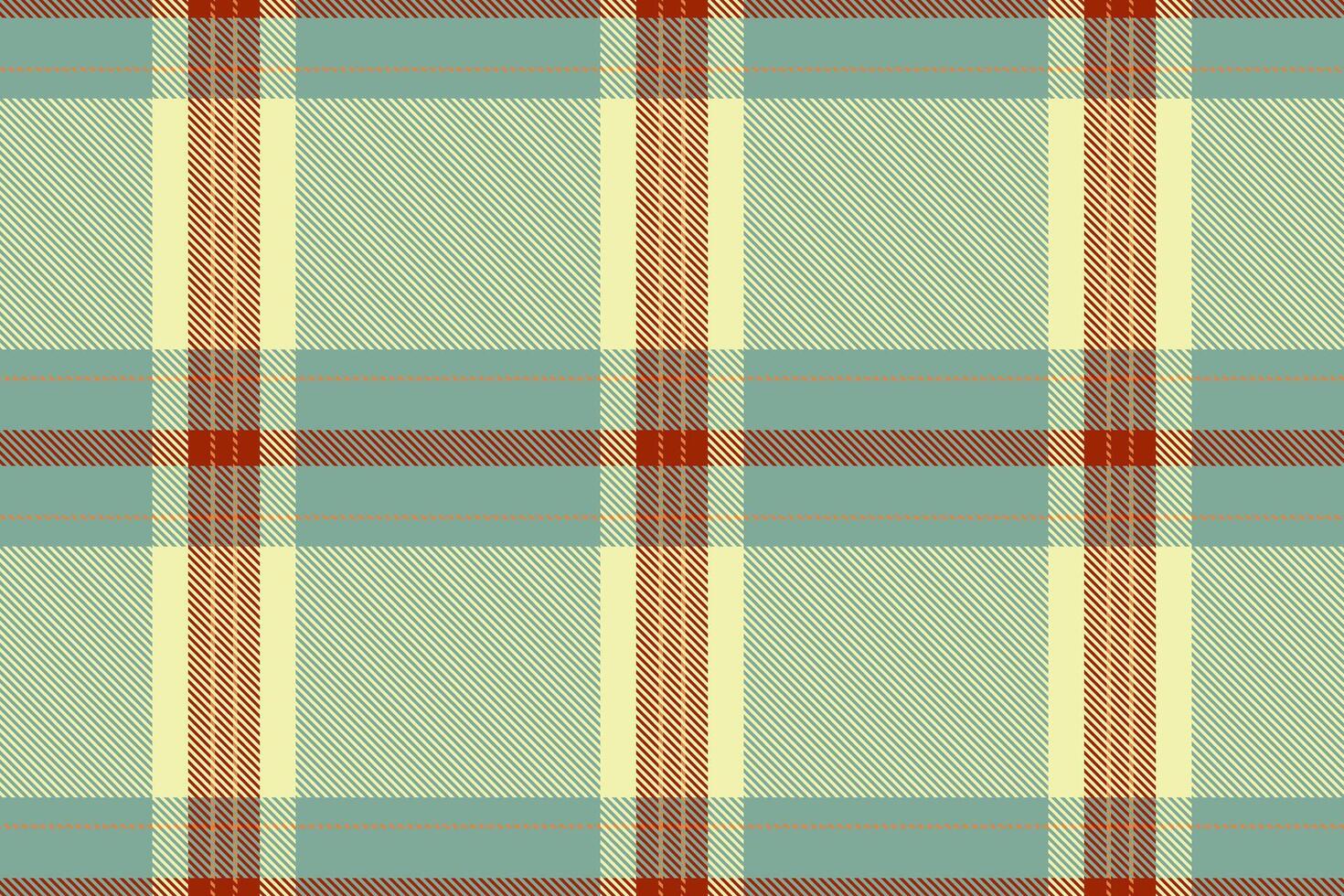 Elegant pastel plaid pattern in soft teal, cream, and burnt orange. Perfect for textile design, apparel, website backgrounds, or scrapbooking projects. vector