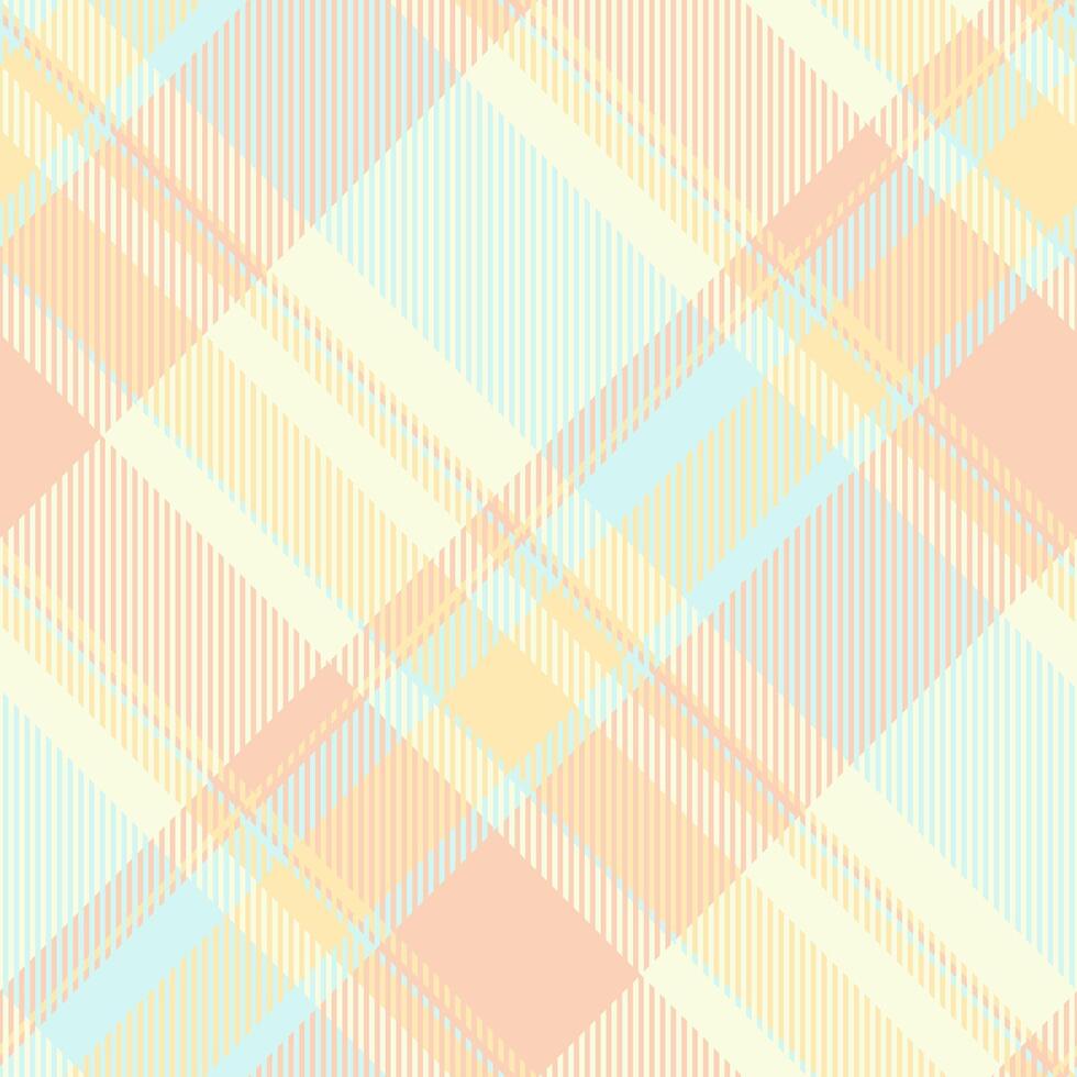 Soft pastel plaid pattern, perfect for spring or summer designs. Subtle diagonal lines create a gentle, airy feel. Ideal for fashion, textiles, website backgrounds, and stationery. vector