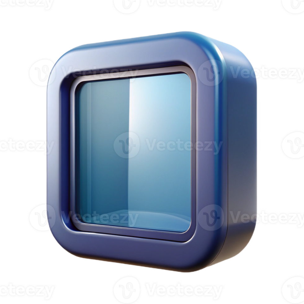 mysterious exquisite Concept art style, isolated cutout of a single, shape-shifting, smart glass window pane with Transparent Background perfect clarity png
