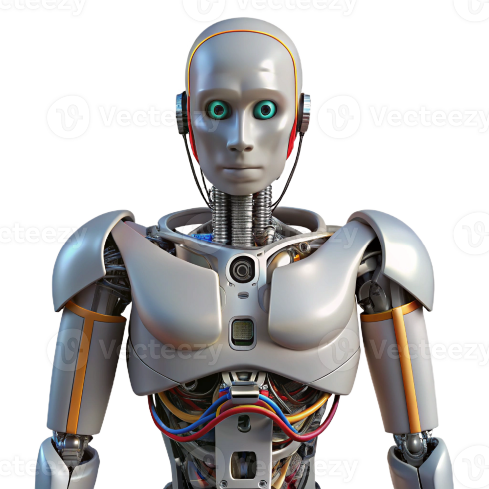 unparalleled baroque Robot torso with exposed wiring and mechanical components with Transparent Background premium png