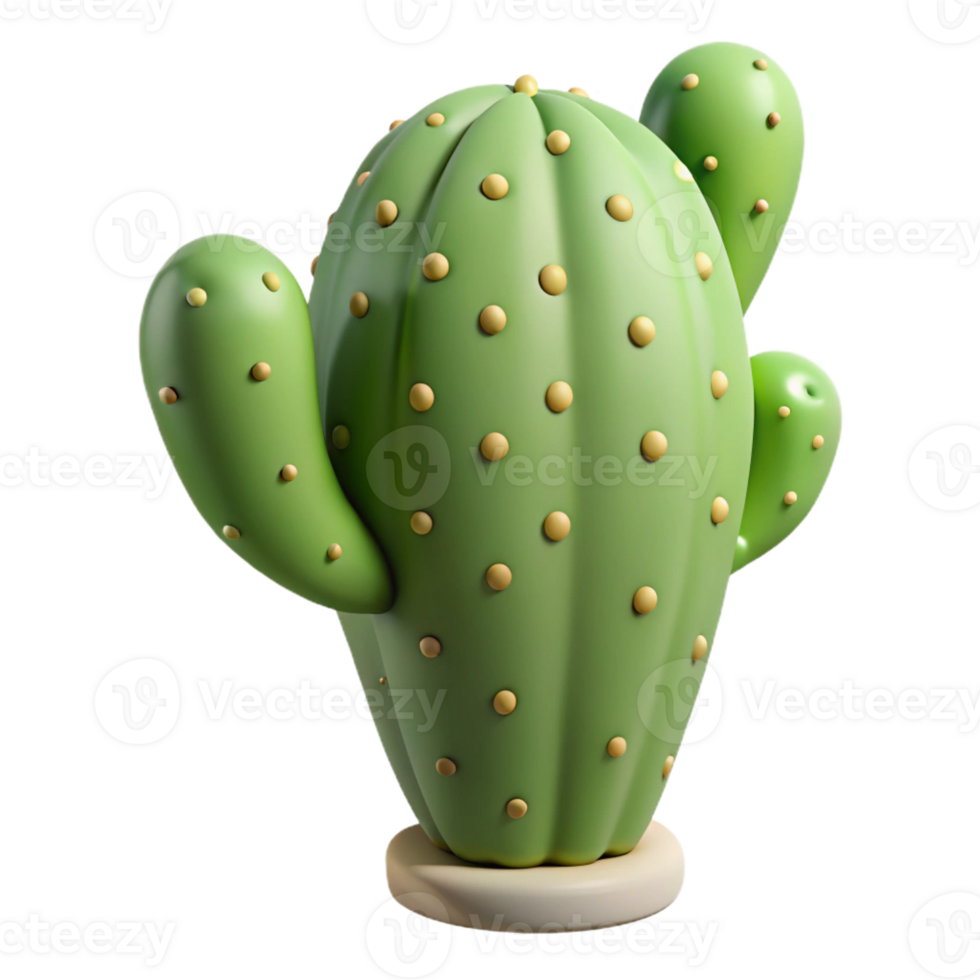 sumptuous inspired Cactus, prickly pear, single pad with Transparent Background png