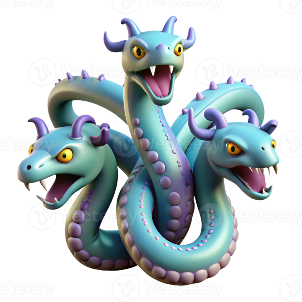sought-after abstract Hydra, multi-headed serpent, with Transparent Background handcrafted png