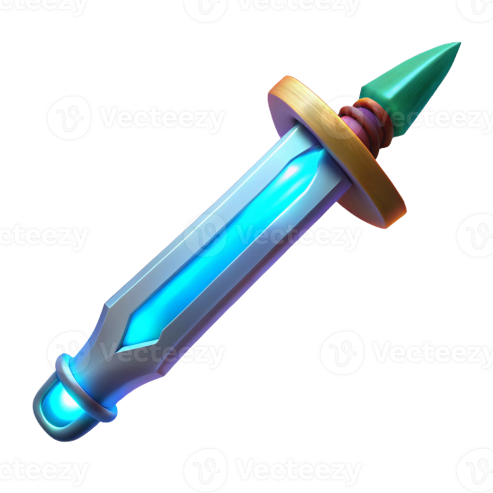 unforgettable modern Concept art style, isolated cutout of a high-tech, energy-based sword with a glowing blade with Transparent Background elite png