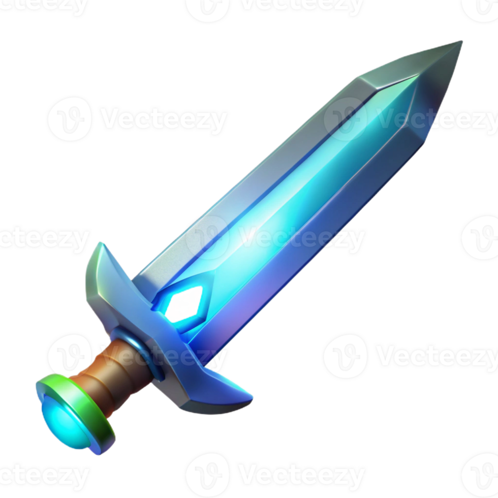 picturesque nordic Concept art style, isolated cutout of a high-tech, energy-based sword with a glowing blade with Transparent Background high resolution png