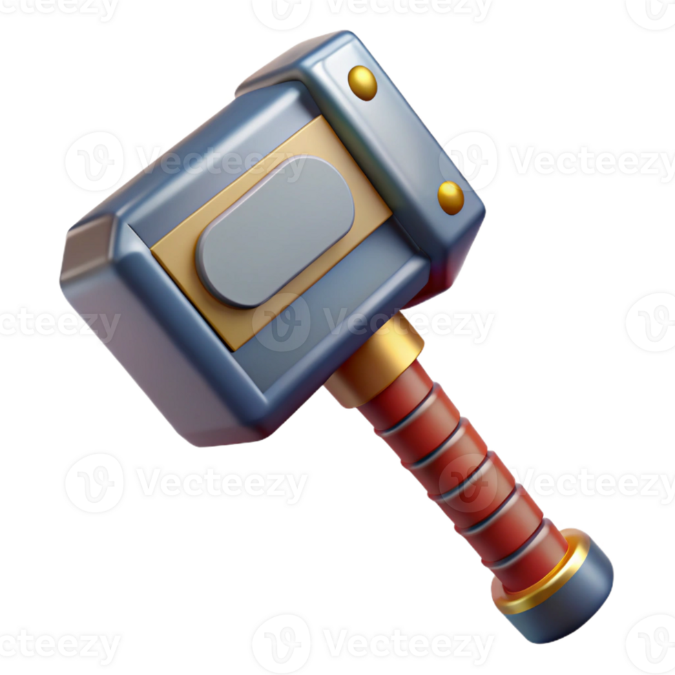 vibrant notable Thor's Hammer, Mjolnir, with Transparent Background png