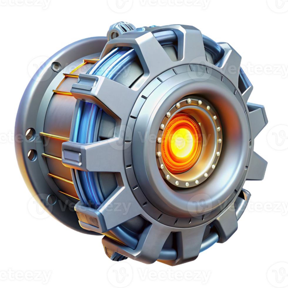 unforgettable elegant Spaceship engine core with glowing energy source and intricate details with Transparent Background high quality png