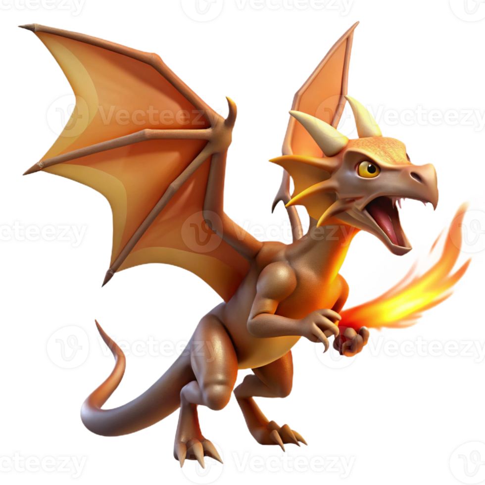 notable artistic Dragon, mythical winged reptile, breathing fire, with Transparent Background gallery standard png