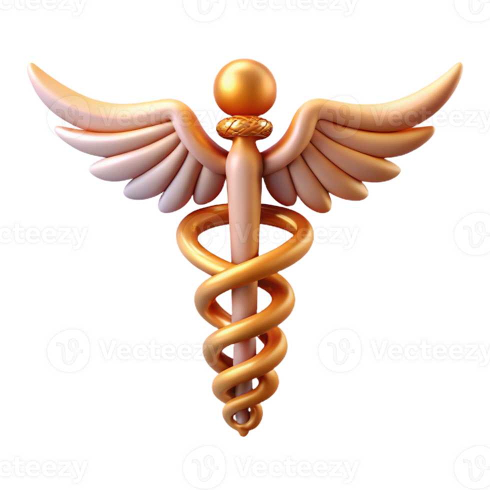 sumptuous acclaimed Caduceus, Hermes' staff, symbol of medicine, with Transparent Background png