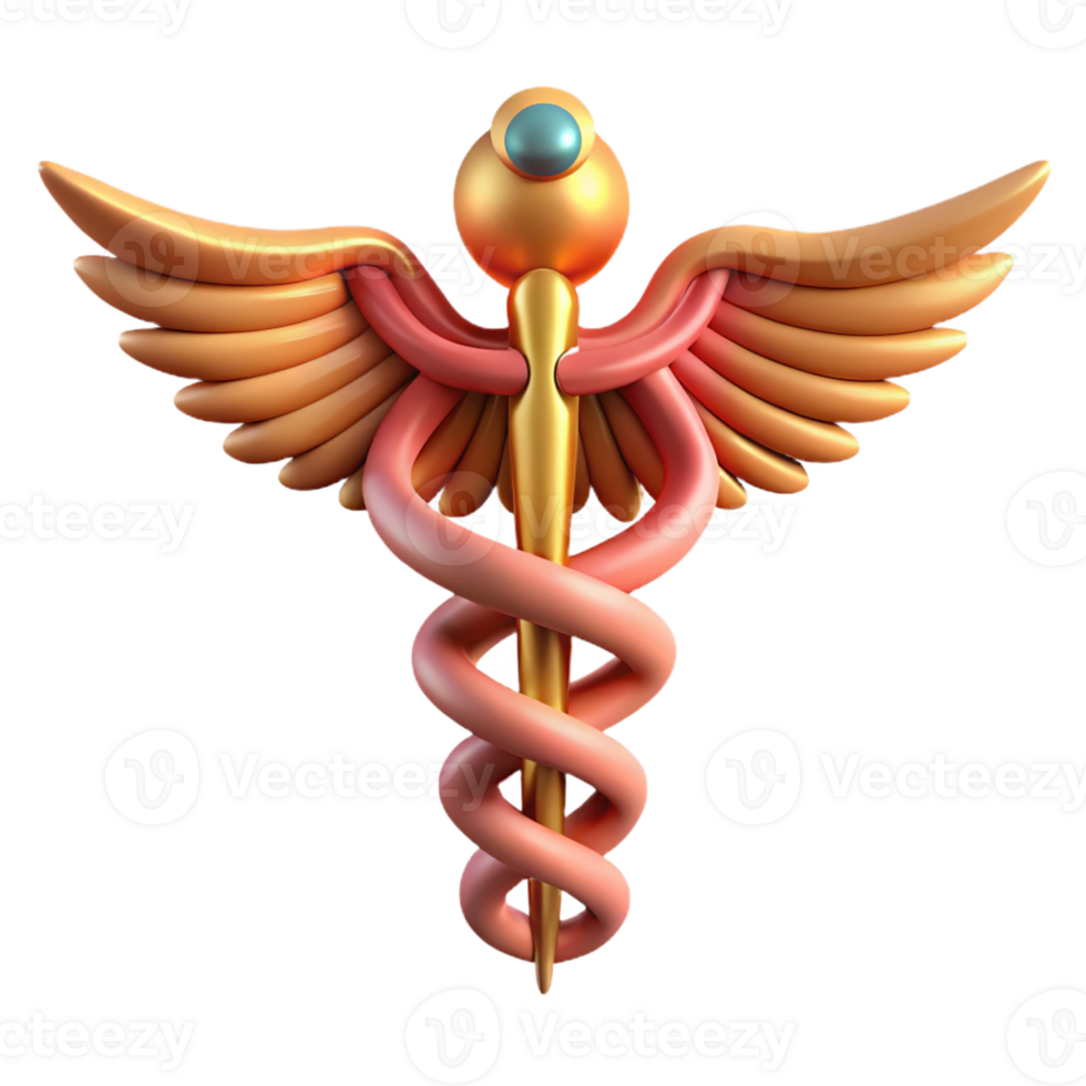 quintessential renaissance Caduceus, Hermes' staff, symbol of medicine, with Transparent Background elite png