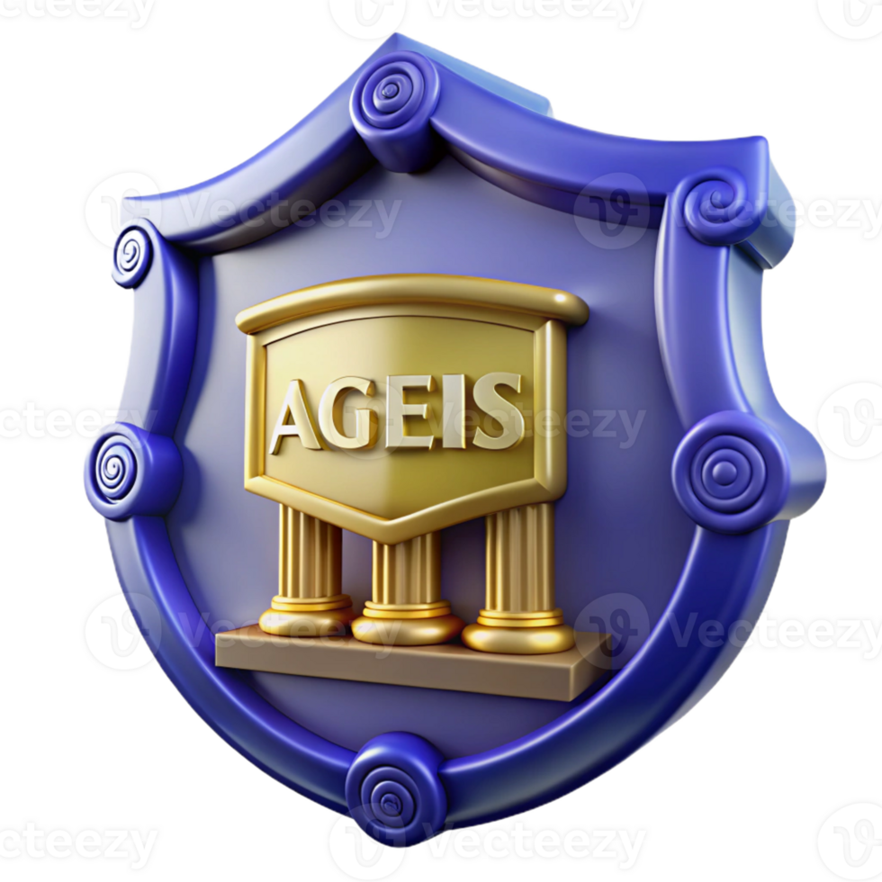 splendid remarkable Aegis, shield of Zeus and Athena, with Transparent Background png