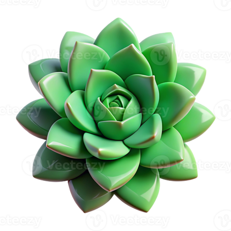 deslumbrante elegante suculento, roseta forma, verde com transparente fundo fresco png