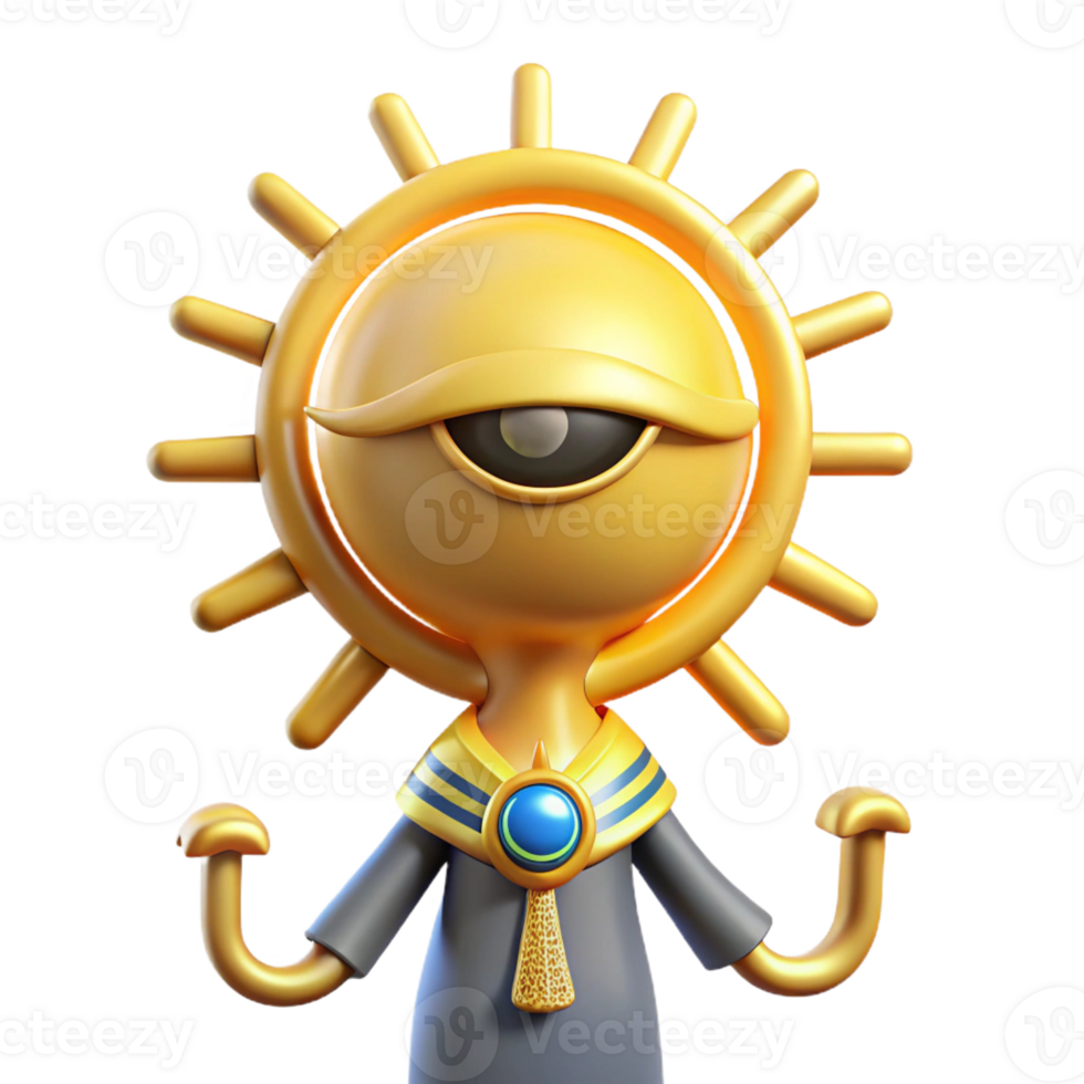 magnificent creative Ra, Egyptian sun god, with Transparent Background ultra HD png