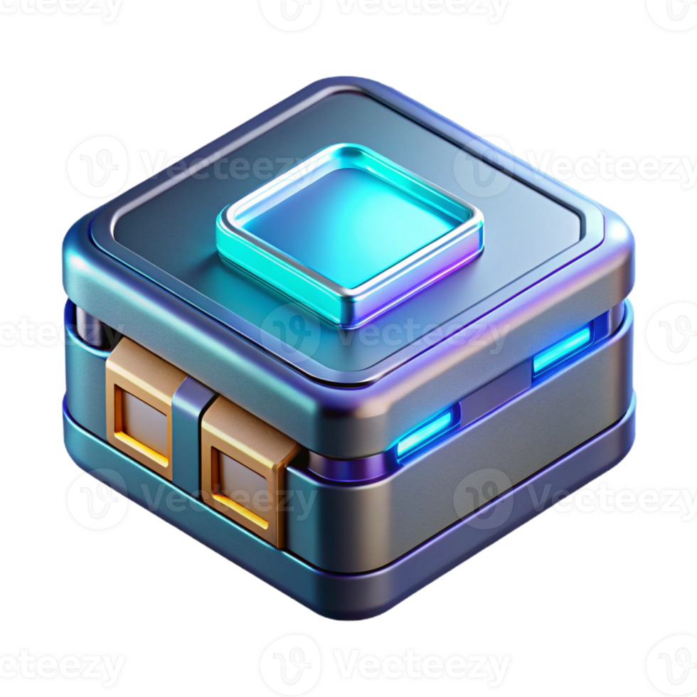 sumptuous abstract Hyper-specific, professional render of a futuristic, advanced data storage device with holographic interface with Transparent Background ultra HD png