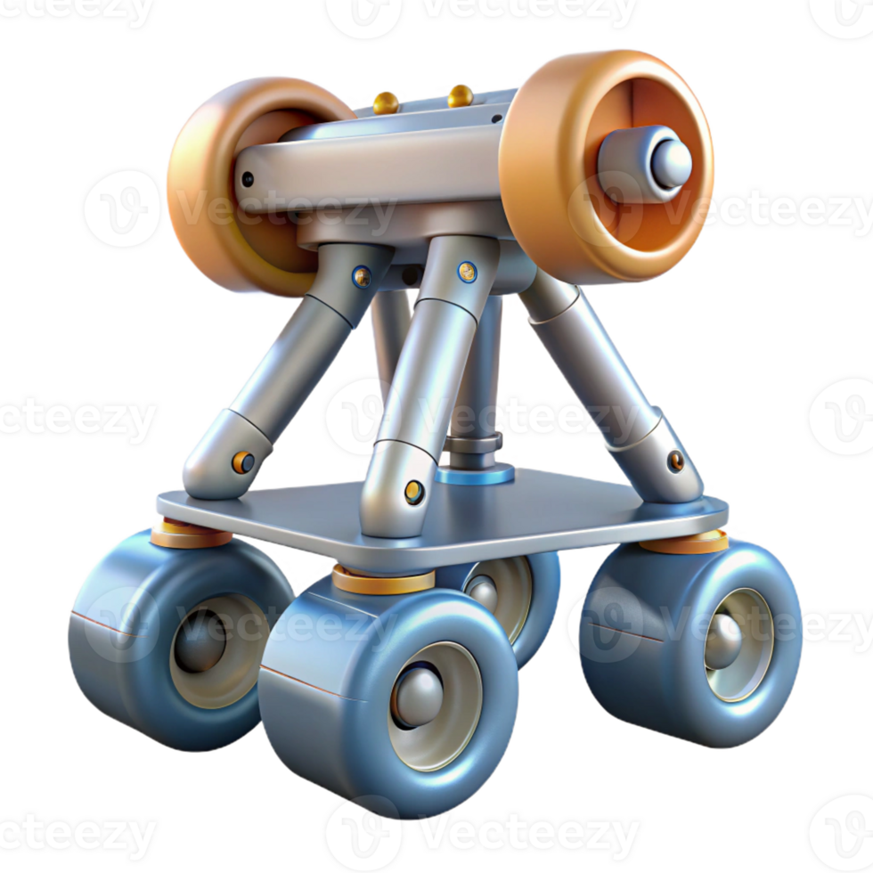 sought-after organic Spaceship landing gear with hydraulics and locking mechanism with Transparent Background detailed png