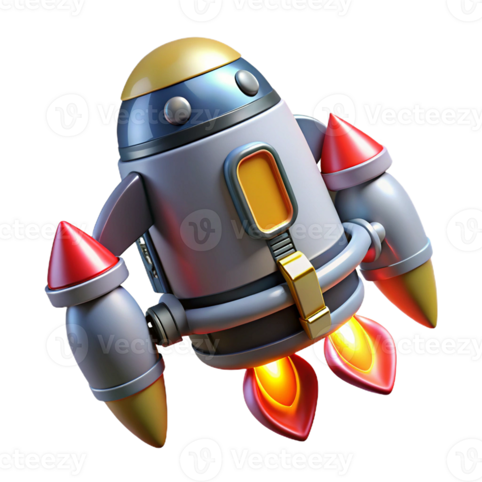 serene peaceful geometric Concept art style, isolated cutout of a sleek, futuristic jetpack with powerful thrusters with Transparent Background studio quality png
