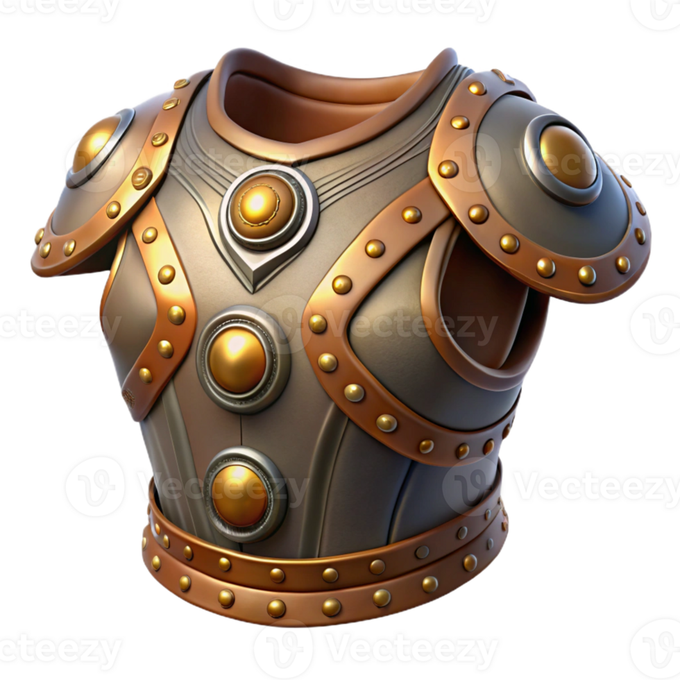 immaculate exceptional Steampunk shoulder armor with intricate plating and rivets with Transparent Background png
