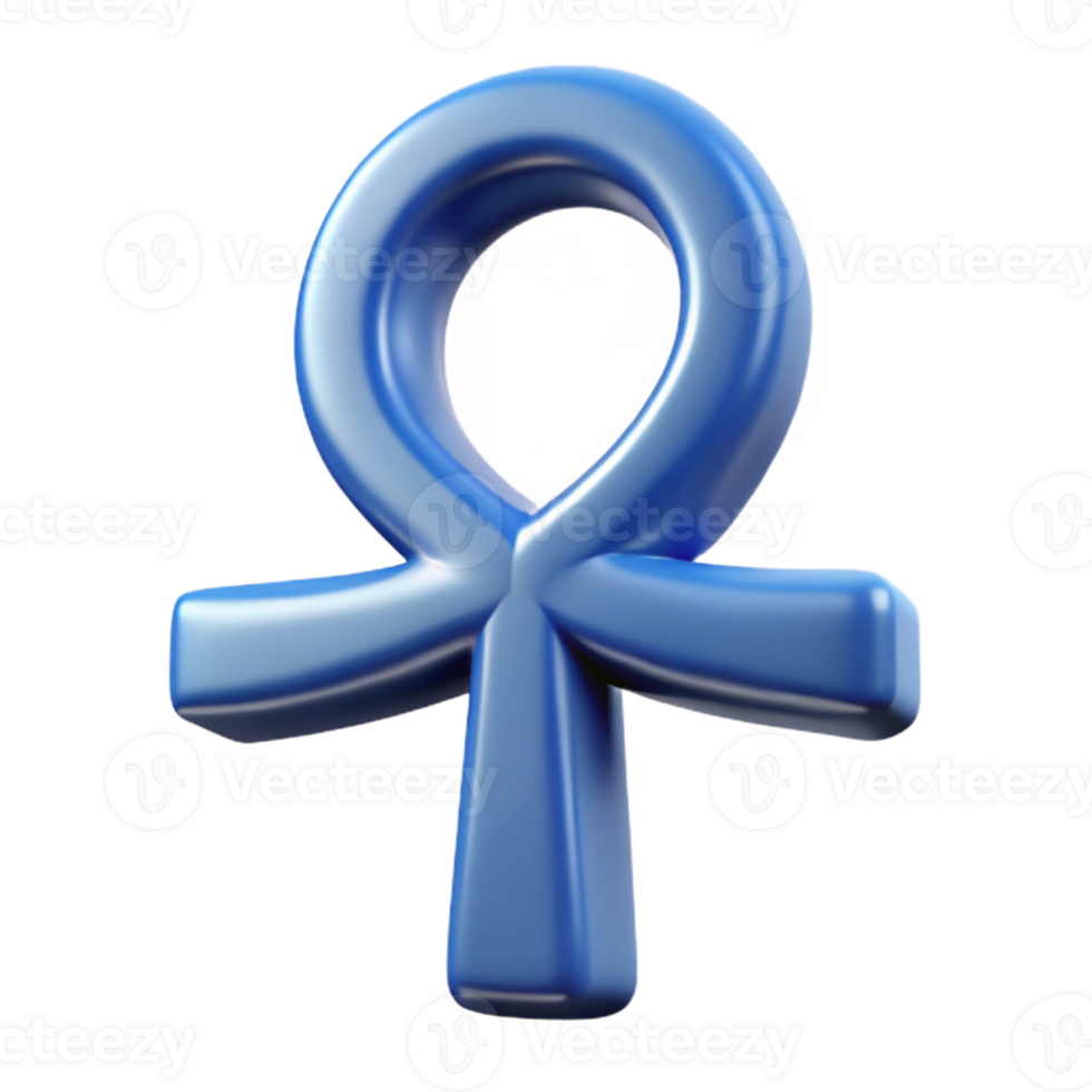 romantic elegant Ankh, Egyptian symbol of life, with Transparent Background expertly shot png