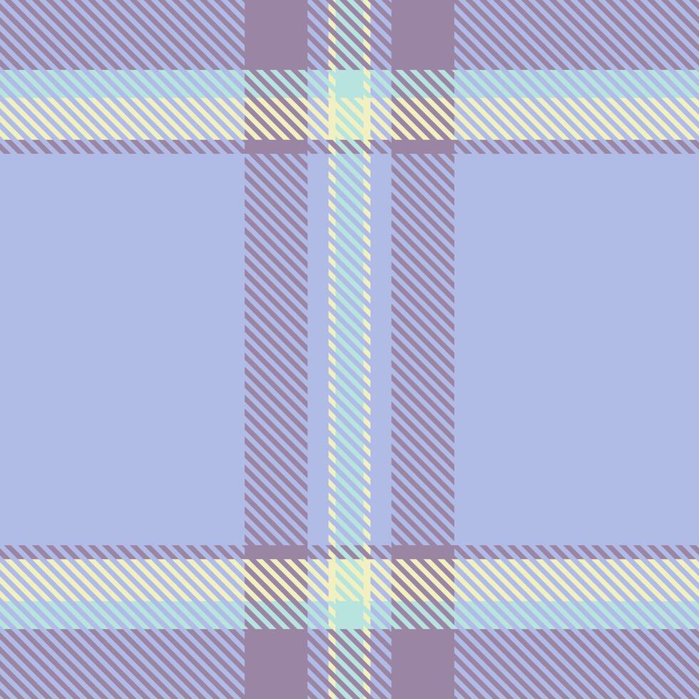 Subtle pastel plaid pattern in soft lavender, pale yellow, and light blue hues. Perfect for textile design, backgrounds, scrapbooking, or stationery. Evokes a sense of calm and tranquility. vector