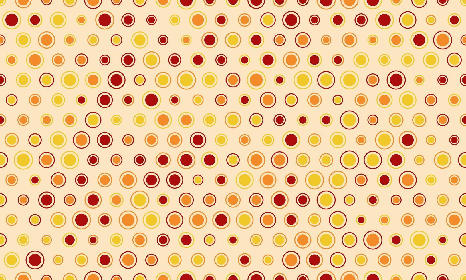 Vibrant retro circles pattern in warm autumnal hues. Perfect for website backgrounds, textile design, or playful branding. This cheerful, seamless design evokes feelings of warmth and nostalgia. vector