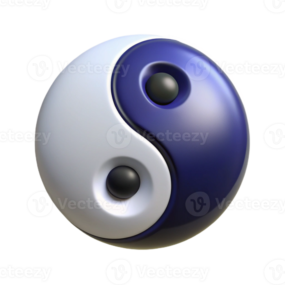 stunning calm avant-garde Yin Yang symbol, Taoist philosophy, with Transparent Background museum quality png