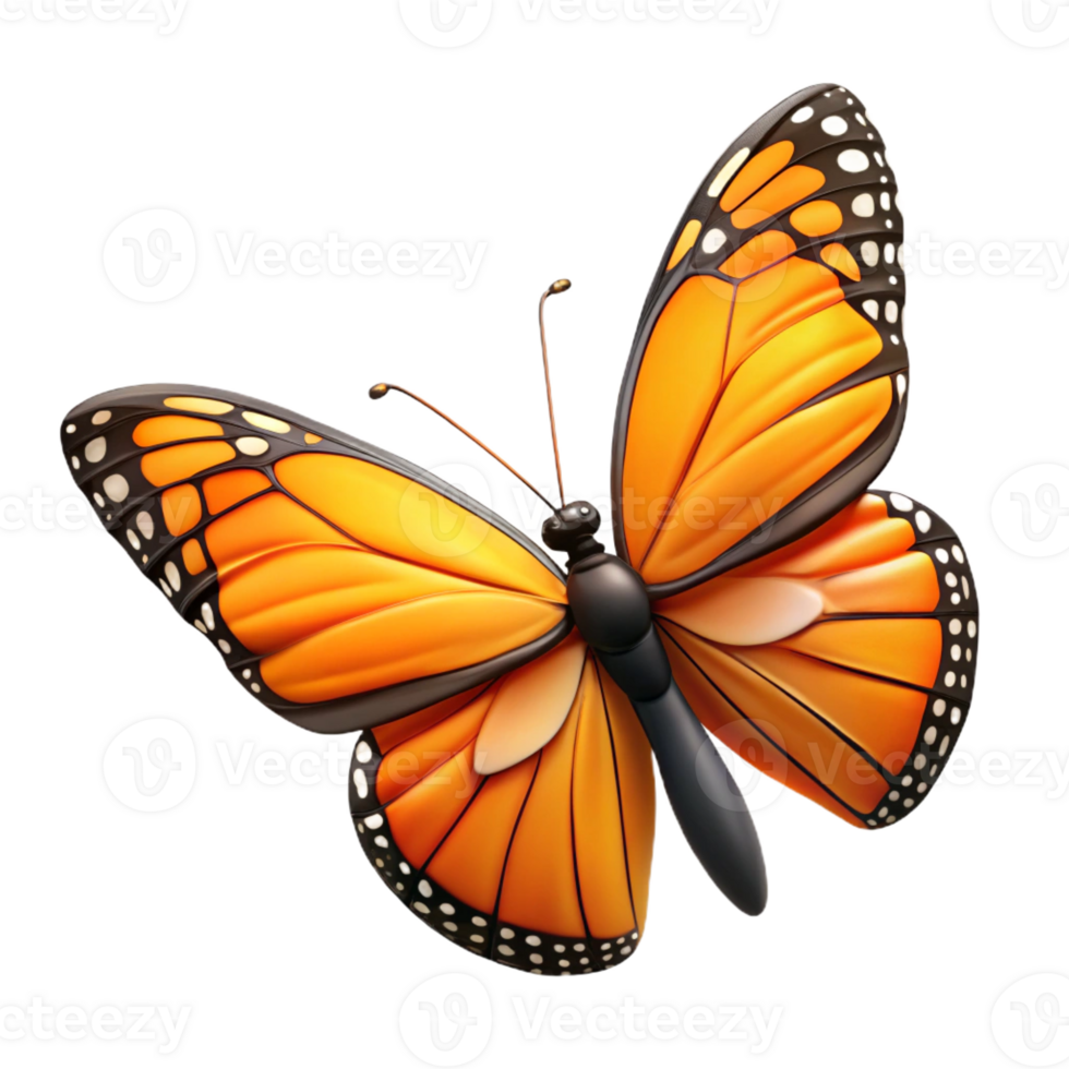 unparalleled nordic Hyper-specific, concept art style, isolated cutout of a single, Monarch butterfly with fully open wings displaying intricate patterns with Transparent Background authentic png