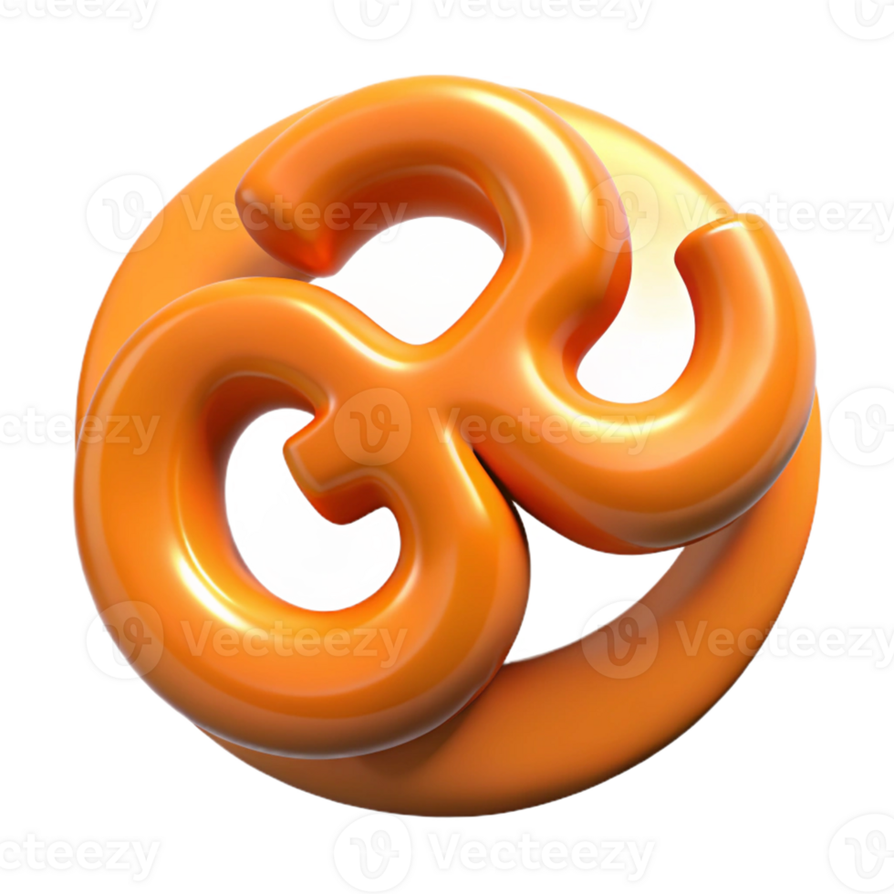 passionate stunning Om symbol, Hindu spiritual symbol, with Transparent Background high resolution png