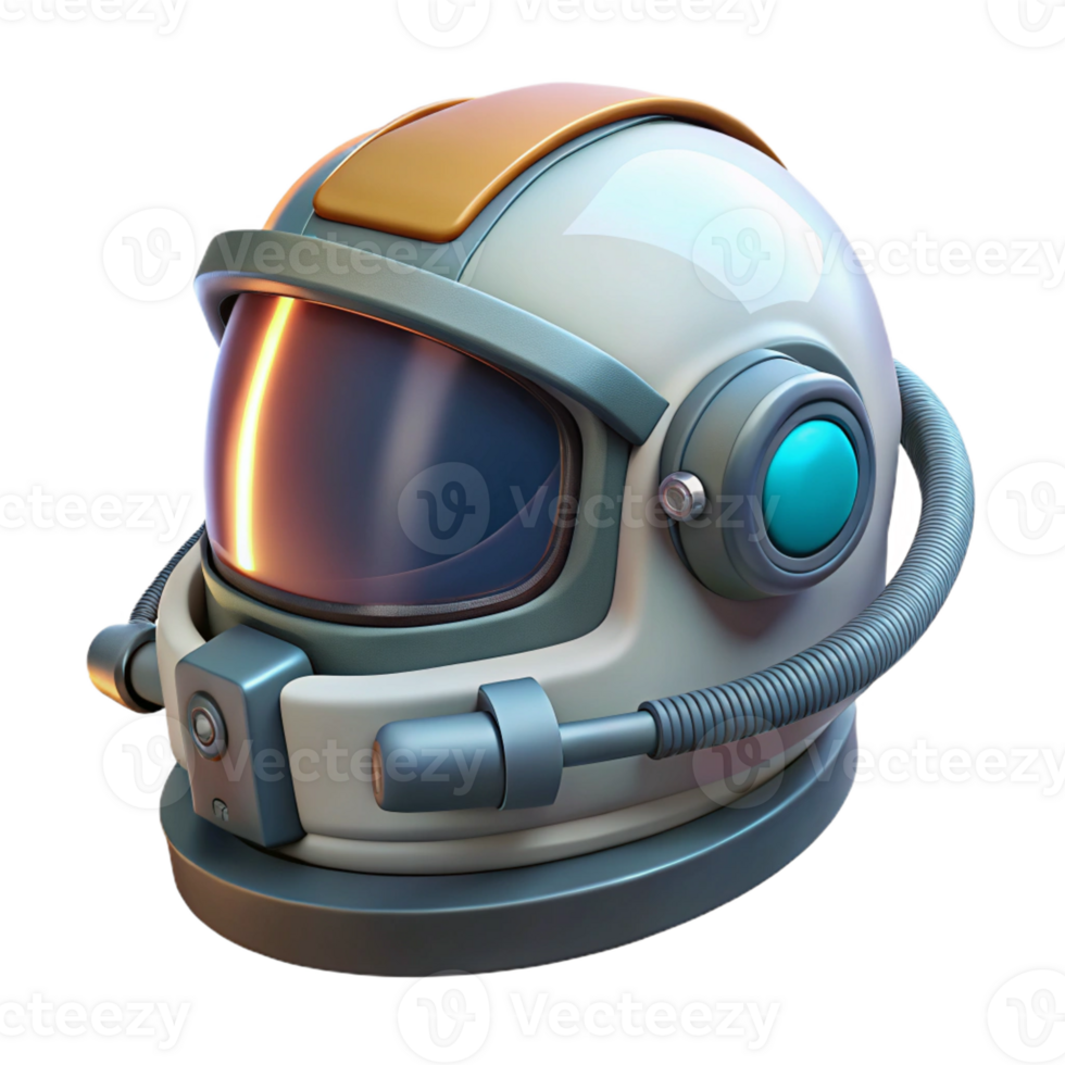 peaceful wonderful Spaceship pilot helmet with integrated HUD and communication system with Transparent Background gallery standard png