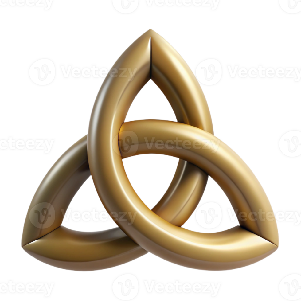 notable minimalist Triquetra, Celtic symbol, with Transparent Background studio quality png