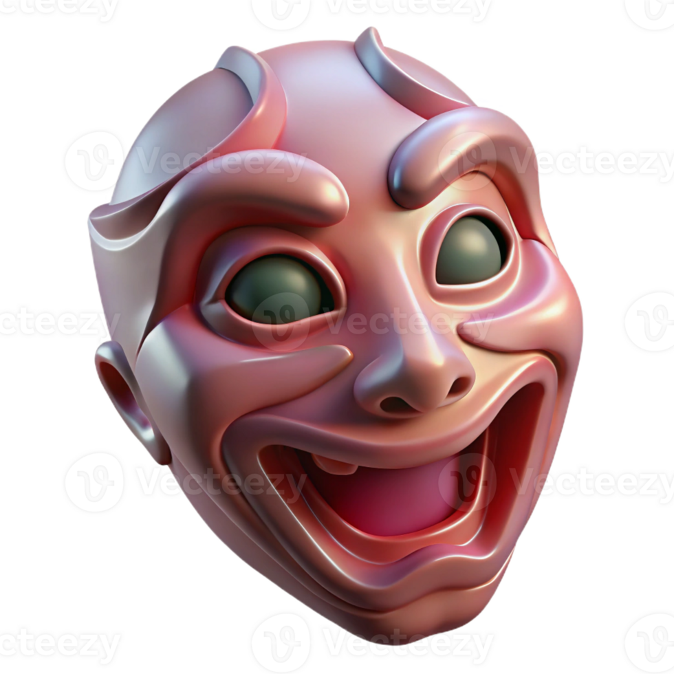 immaculate energetic abstract Ultra-detailed, professional render of a floating mask with features constantly shifting and changing with Transparent Background perfect clarity png