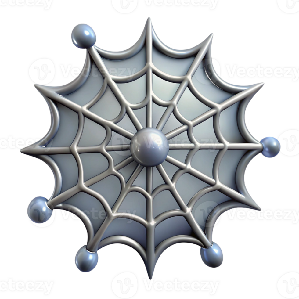 unparalleled industrial Isolated cutout, concept art style, hyper-specific rendering of a single, delicate spider web with visible dew drops with Transparent Background flawless png