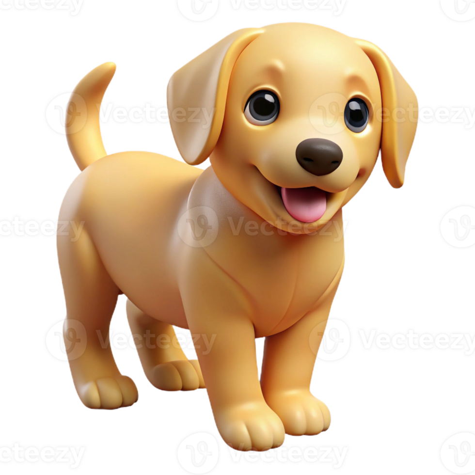 reflective immaculate A playful golden retriever puppy, with Transparent Background professional png