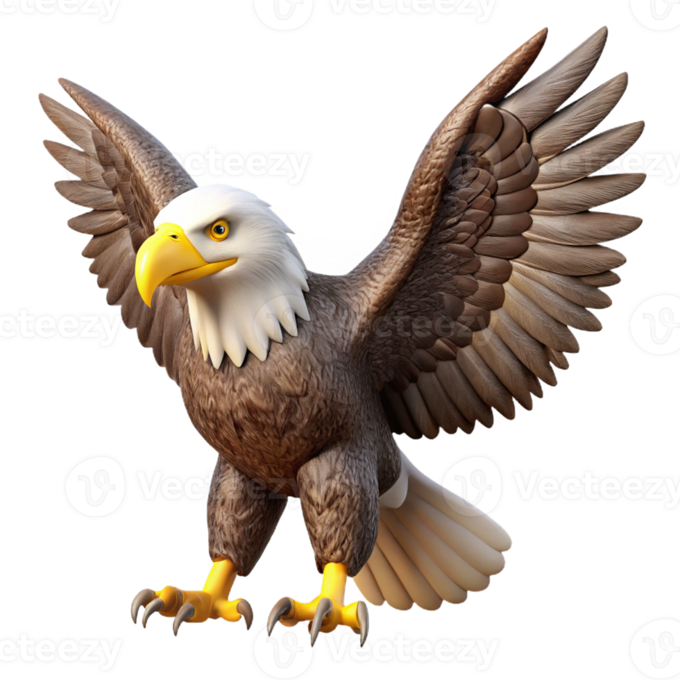 sumptuous quintessential A majestic bald eagle with spread wings, with Transparent Background png