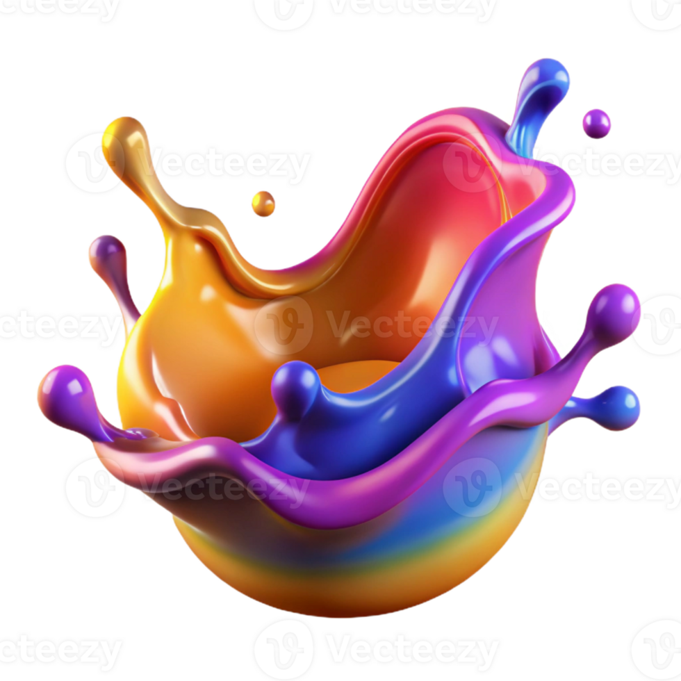 pristine passionate urban A dynamic splash of colorful liquid with Transparent Background expertly shot png