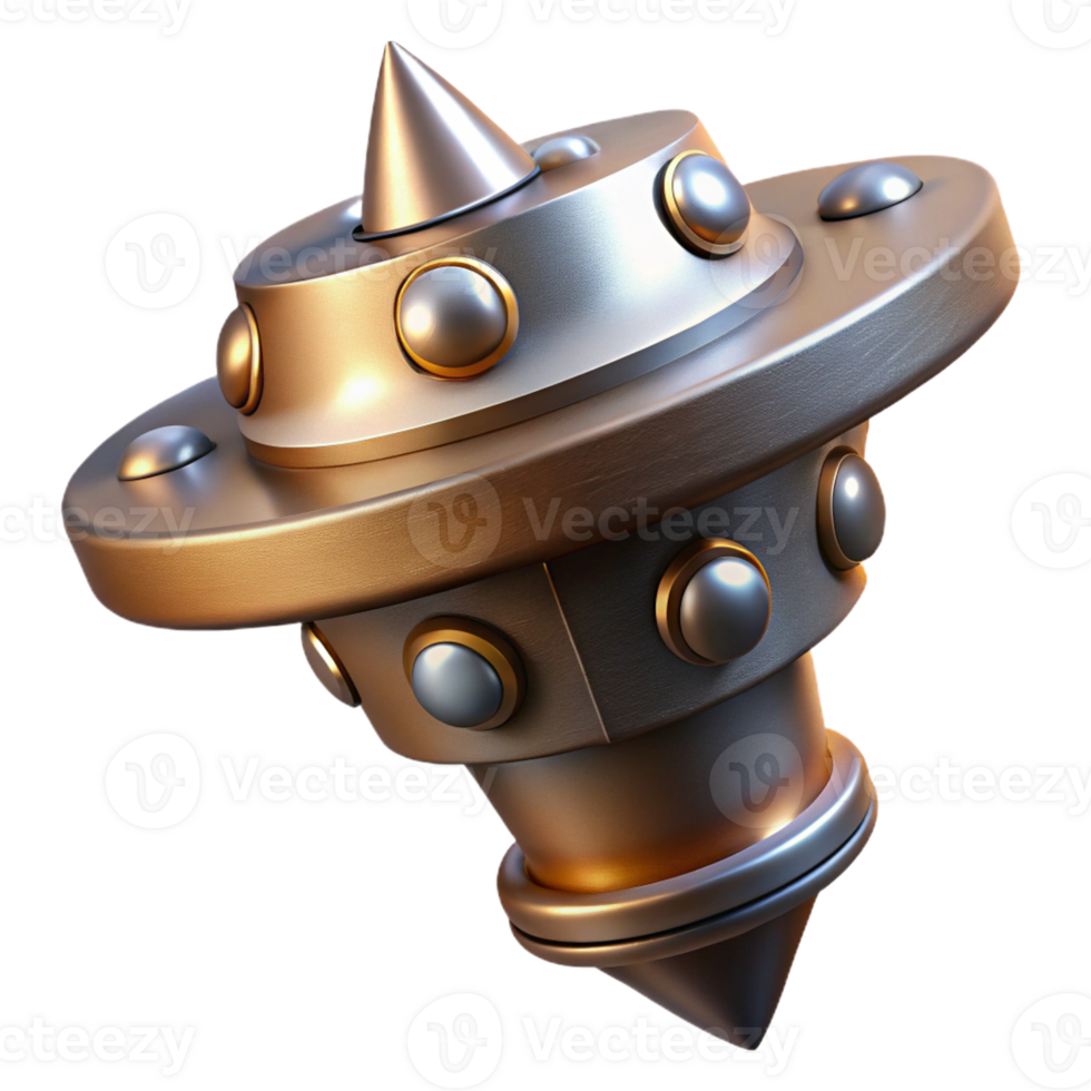 striking exceptional Steampunk rivet with large head and steel finish with Transparent Background png