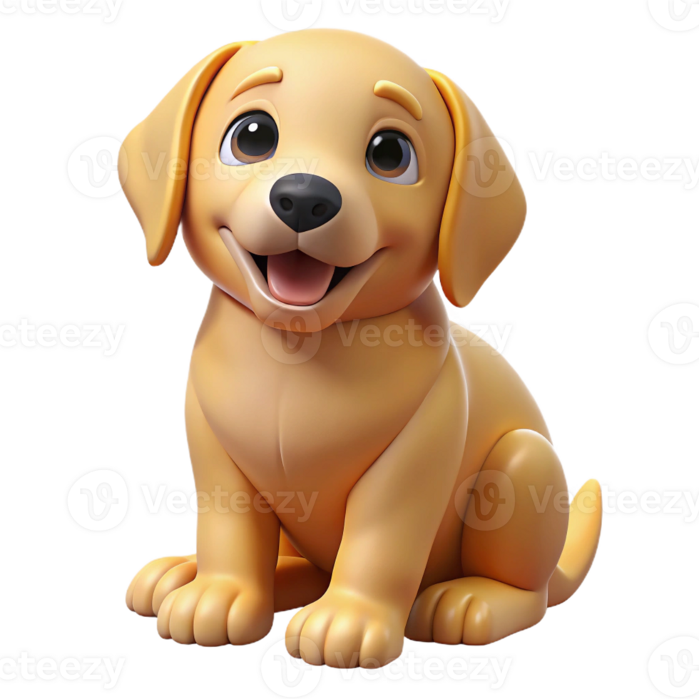 vibrant distinguished A playful golden retriever puppy, sitting, tilting head with Transparent Background png