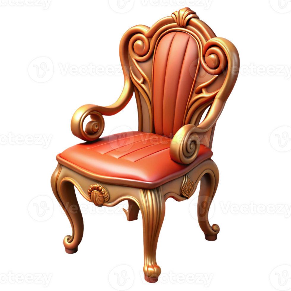splendid nostalgic bohemian Ultra-detailed, hyper-specific concept art style render of an Art Nouveau chair back, carved wood, flowing lines, isolated cutout with Transparent Background luxury png