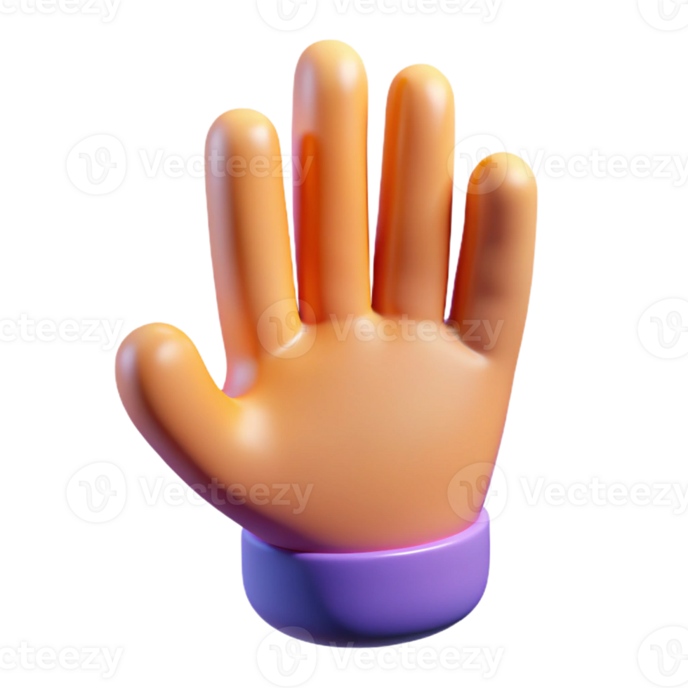vibrant dynamic surreal A stylized, abstract hand reaching upwards with Transparent Background flawless png