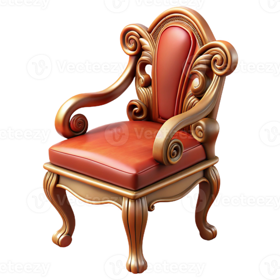 peaceful majestic Ultra-detailed, hyper-specific concept art style render of an Art Nouveau chair back, carved wood, flowing lines, isolated cutout with Transparent Background genuine png